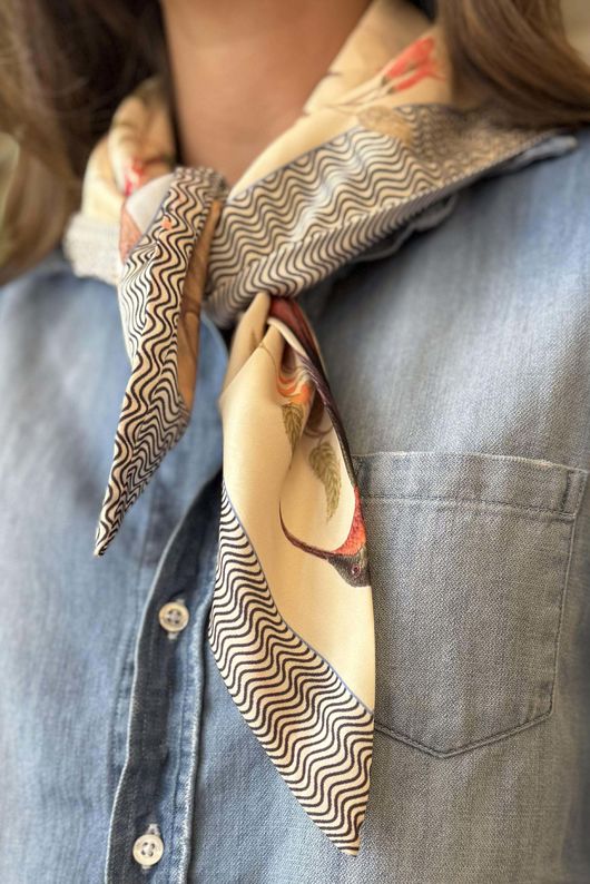 Birdie Triangle Silk Neckerchief - 